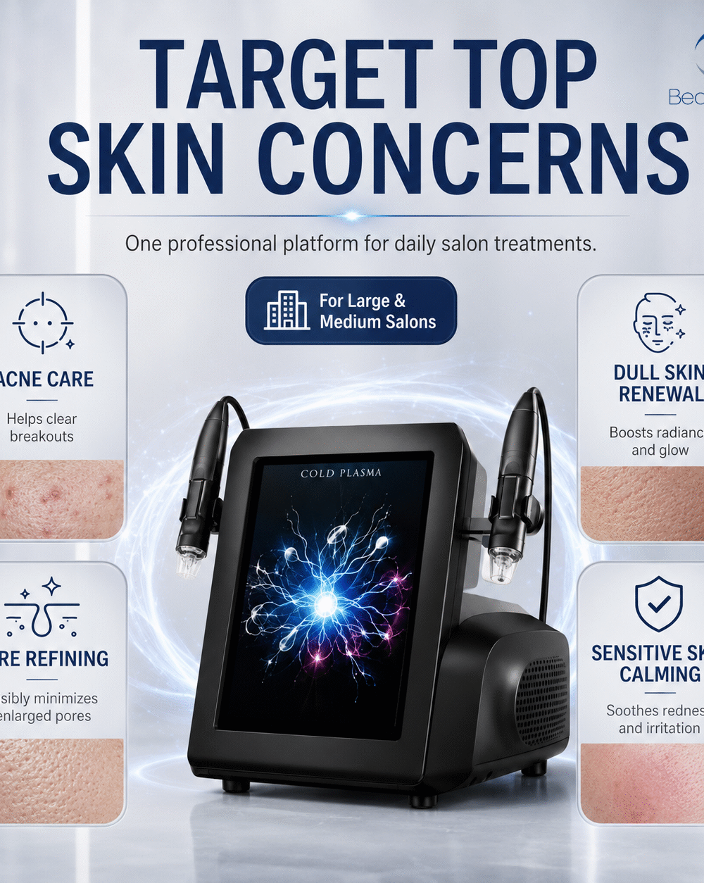 Cold And Hot Plasma Beauty Machine 0.5-3.0J 1-100Hz 10 Probes Dual Handle Touch Screen Skin Rejuvenation 0.25mm Tip
