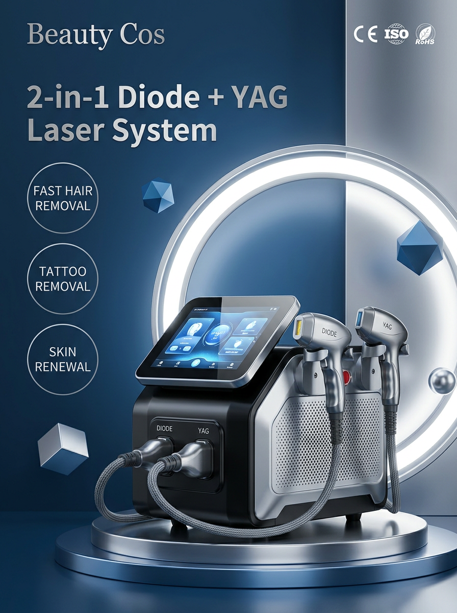 Newest YAG Diode Laser Hair Remover 3 Wavelength Ice Painless Portable Standing Commercial Use High Strength Beauty Salon