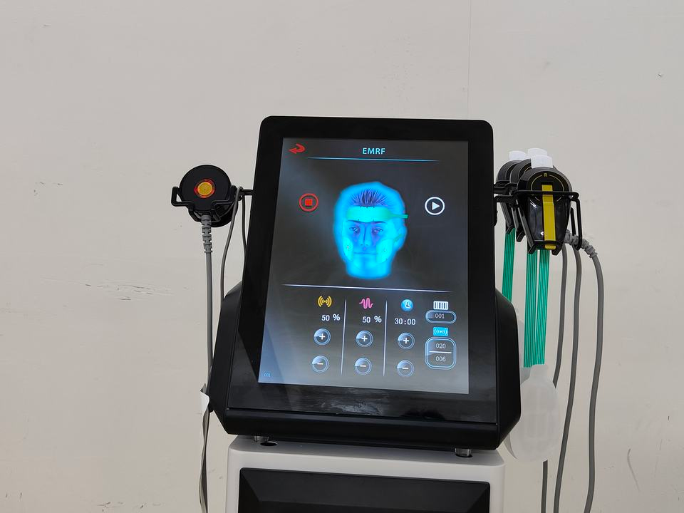 Professional HIFES RF Facial Sculpting Machine 3 Handles Hands Free 20 Min Session for Face Lifting Jawline Sculpting